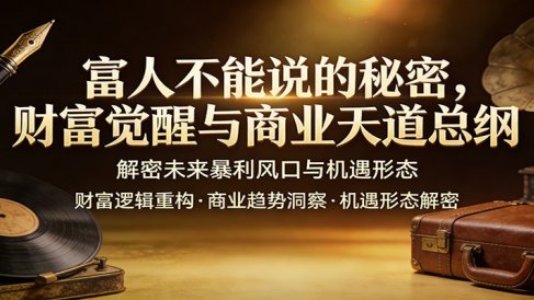 富人不能说的秘密，财富觉醒与商业天道总纲，解密未来暴利风口与机遇形态