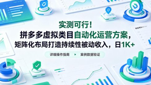 实测可行!拼多多虚拟类目自动化运营方案,矩阵化布局打造持续性被动收入,日1K+【揭秘】