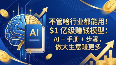 不管啥行业都能用！$1 亿级赚钱模型：AI + 手册 + 步骤，做大生意赚更多