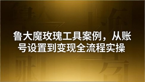 引流创业粉卖软件教学：鲁大魔玫瑰工具案例，从账号设置到变现全流程实操