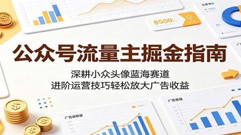 公众号流量主掘金指南:深耕小众头像蓝海赛道,进阶运营技巧轻松放大广告收益