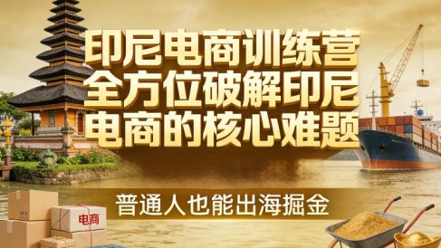 印尼电商训练营，全方位破解印尼电商的核心难题，普通人也能出海掘金