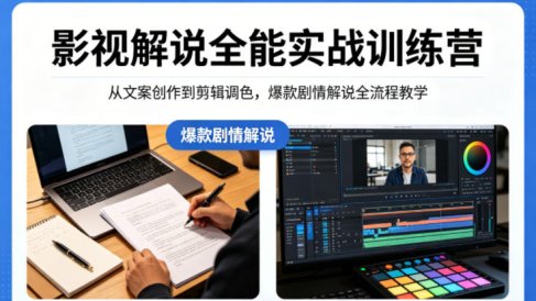 影视解说全能实战训练营:从文案创作到剪辑调色,爆款剧情解说全流程教学