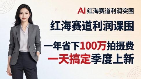 服装老板AI模特图课:一年省下100万拍摄费,一天搞定季度上新,红海赛道利润突围