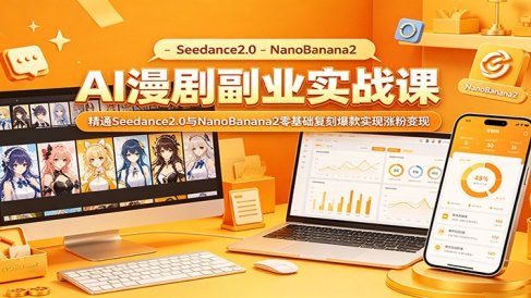 AI漫剧副业实战课:精通Seedance2.0与NanoBanana2零基础复刻爆款实现涨粉变现