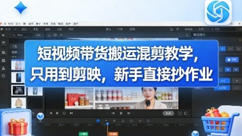 短视频带货搬运混剪教学，只用到剪映，新手直接抄作业
