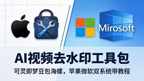 AI视频去水印工具包：可灵即梦豆包海螺，苹果微软双系统带教程
