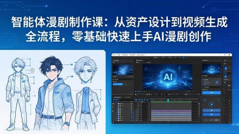 智能体漫剧制作课：从资产设计到视频生成全流程，零基础快速上手AI漫剧创作