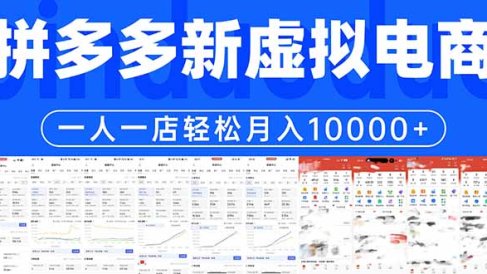 拼多多虚拟电商一人一店轻松月入10000+