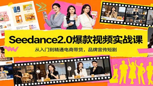 Seedance2.0爆款视频实战课：从入门到精通电商带货，品牌宣传短剧