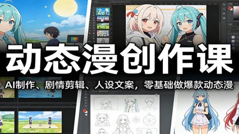 动态漫创作课：AI制作、剧情剪辑、人设文案，零基础做爆款动态漫