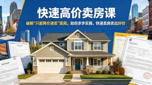 快速高价卖房课,破解“只能降价速卖”困局,助你步步实操,快速卖房卖出好价(更新2026)