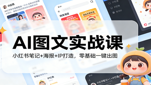 AI图文实战课:小红书笔记+海报+IP打造,零基础一键出图
