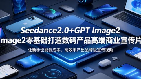 Seedance2.0+GPT Image2零基础打造数码产品高端商业宣传片，让新手也能低成本、高效率产出品牌级宣传视频