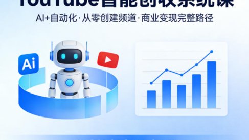 YouTube智能创收系统课,AI+自动化,从零创建YouTube频道并实现商业变现的完整路径,轻松搞流量变现