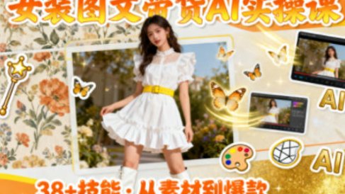 女装图文带货的AI实操课,覆盖38个实用技能,快速提升素材制作效率