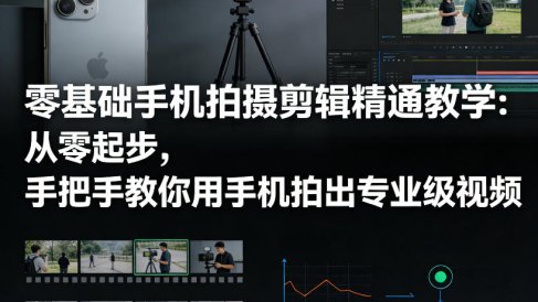 零基础手机拍摄剪辑精通教学：从零起步，手把手教你用手机拍出专业级视频