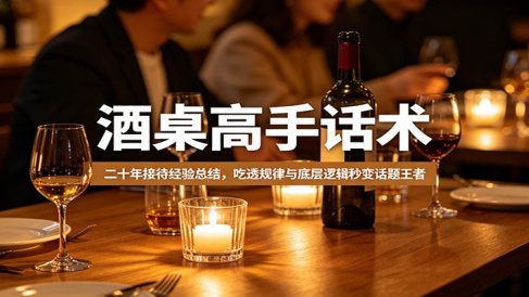 酒桌高手话术：二十年接待经验总结，吃透规律与底层逻辑秒变话题王者