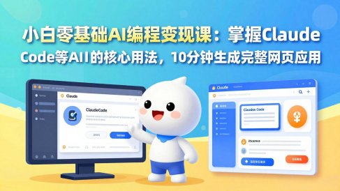 小白零基础AI编程变现课:掌握Claude Code等AI工具的核心用法,10分钟生成完整网页应用