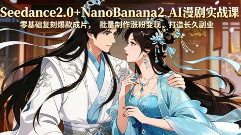 Seedance2.0+NanoBanana2 AI漫剧实战课,零基础复刻爆款成片涨粉变现,打造长久副业收益