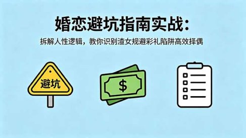 付费文章:婚恋避坑指南实战:拆解人性逻辑,教你识别渣女规避彩礼陷阱高效择偶
