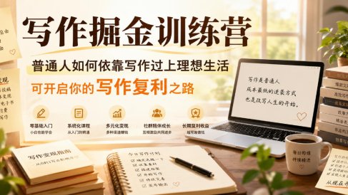 写作掘金训练营，普通人如何依靠写作过上理想生活，可开启你的写作复利之路(更新6月)