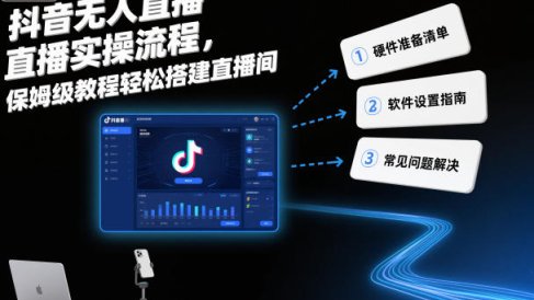 抖音无人直播实操流程，保姆级教程轻松搭建直播间