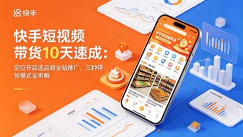快手短视频带货10天速成:定位开店选品到全站推广,三种带货模式全拆解