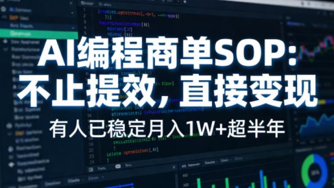 AI编程商单SOP,AI编程不能只给工作提效,还要直接变现,有人已经稳定月入1W+半年了