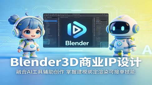 Blender3D商业IP设计:融合AI工具辅助创作,掌握建模绑定渲染可接单技能
