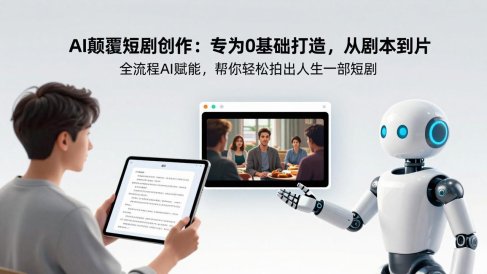 AI颠覆短剧创作:专为0基础打造,从剧本到成片全流程AI赋能,帮你轻松拍出人生第一部短剧