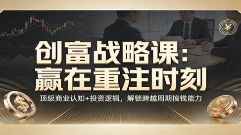 《创富战略课：赢在重注时刻》顶级商业认知+投资逻辑，解锁跨越周期搞钱能力