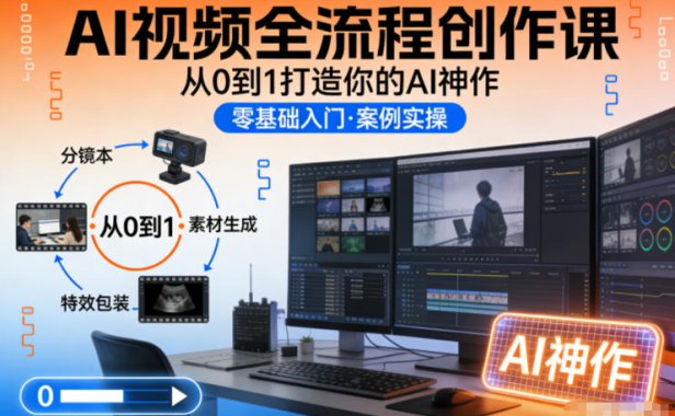 AI视频全流程创作课，从0到1打造你的AI神作