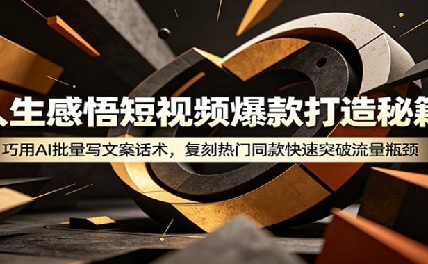 人生感悟短视频爆款打造秘籍:巧用A 批量写文案话术,复刻热门同款快速突破流量瓶颈