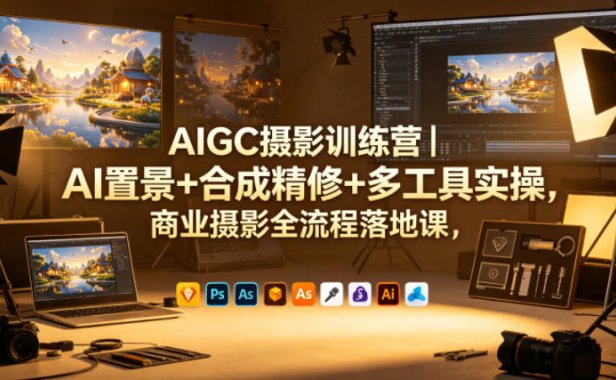AIGC摄影训练营|AI置景+合成精修+多工具实操,商业摄影全流程落地课