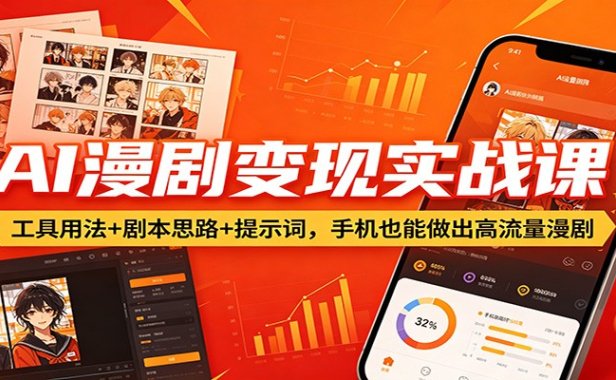 AI漫剧变现实战课：工具用法+剧本思路+提示词，手机也能做出高流量漫剧