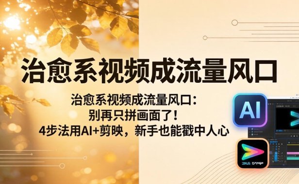 治愈系视频成流量风口：别再只拼画面了！4步法用AI+剪映，新手也能戳中人心