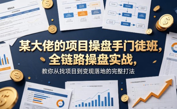某大佬的项目操盘手门徒班,全链路操盘实战,教你从找项目到变现落地的完整打法