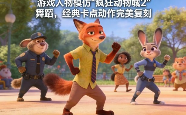 游戏人物模仿“疯狂动物城2”舞蹈，经典卡点动作完美复刻
