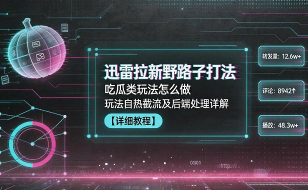 迅雷拉新野路子打法,吃瓜类玩法怎么做,玩法自热截流及后端处理详解