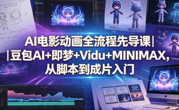 AI电影动画全流程先导课｜豆包AI+即梦+Vidu+MINIMAX，从脚本到成片入门