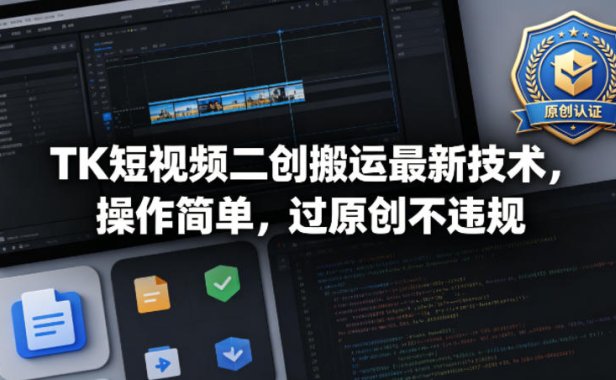 TK短视频二创搬运最新技术，操作简单，过原创不违规