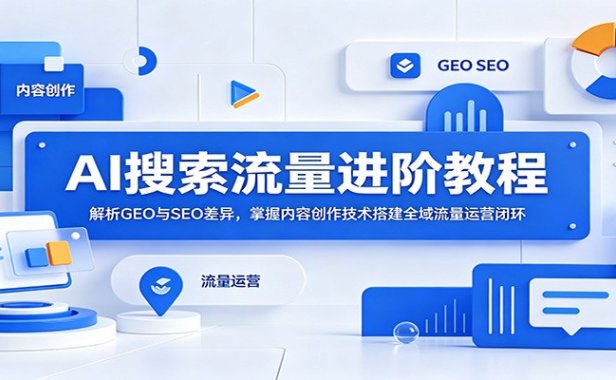 AI搜索流量进阶教程:解析GEO与SEO差异,掌握内容创作技术搭建全域流量运营闭环