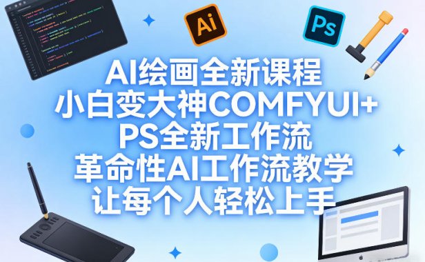 AI绘画全新课程，小白变大神COMFYUI+PS全新工作流，革命性AI工作流教学，让每个人轻松上手