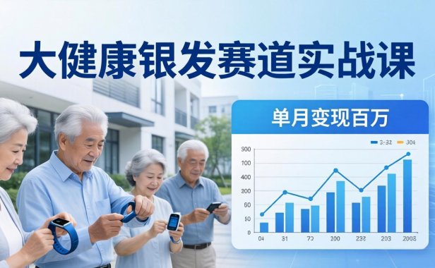 大健康银发赛道实战课：拆解视频号线索型 IP 单月变现百万逻辑，教你精准获客高效变现