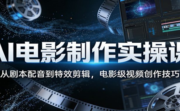 AI电影制作实操课：从剧本配音到特效剪辑，电影级视频创作技巧