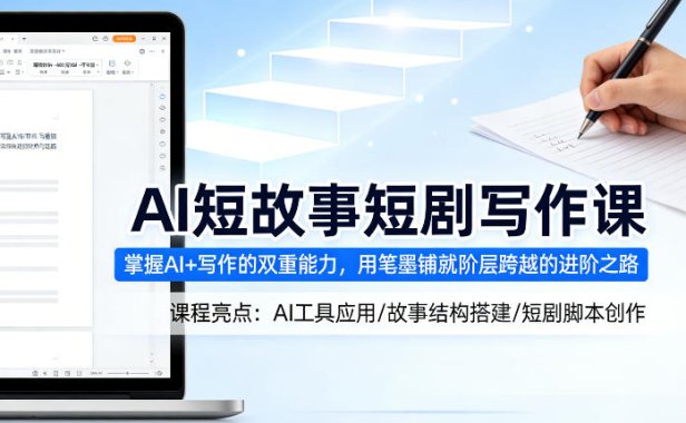 AI短故事短剧写作课，掌握AI+写作的双重能力，用笔墨铺就阶层跨越的进阶之路