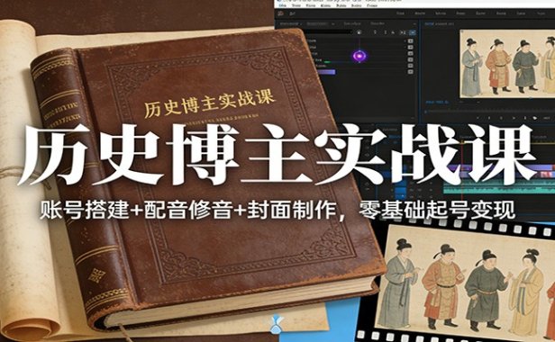 历史博主实战课：账号搭建+配音修音+封面制作，零基础起号变现