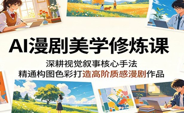 AI漫剧美学修炼课：深耕视觉叙事核心手法，精通构图色彩打造高阶质感漫剧作品