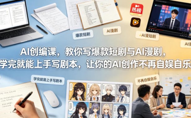 AI创编课，教你写爆款短剧与AI漫剧，学完就能上手写剧本，让你的AI创作不再自娱自乐(更新0521)